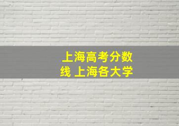 上海高考分数线 上海各大学